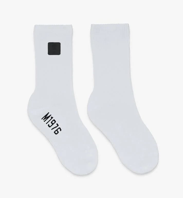 MCM White 1976 Logo Plate Socks