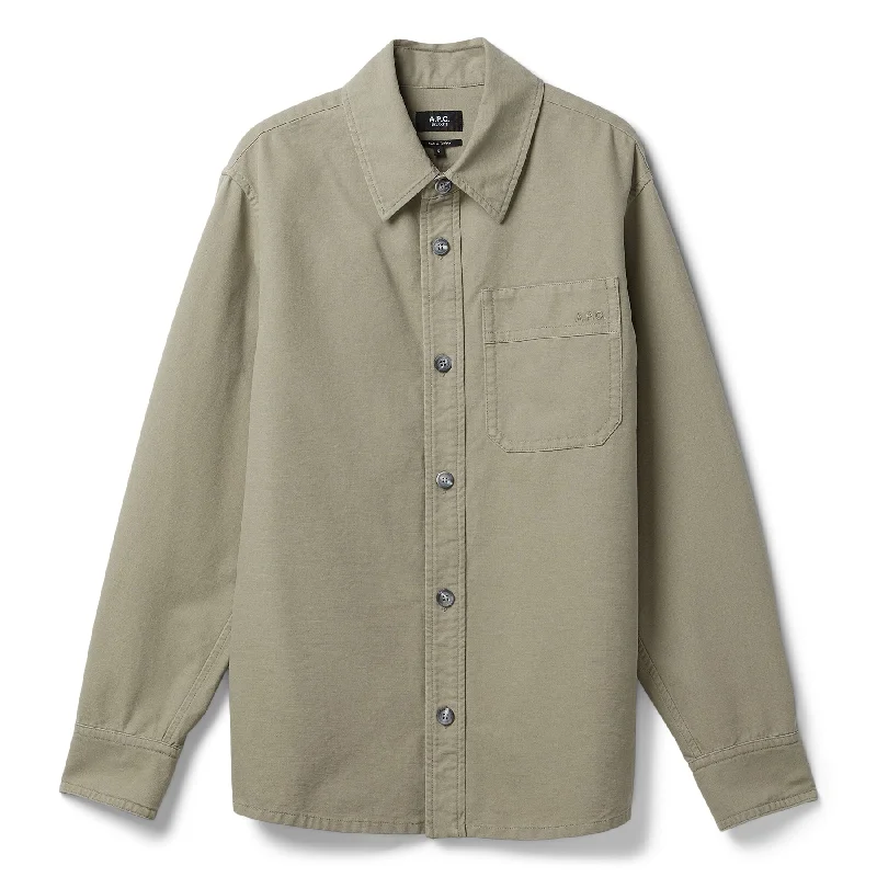 A.P.C. Basile Canvas Overshirt (Gray Green)