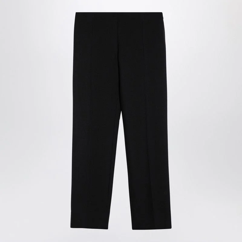 The Row Black wool trousers