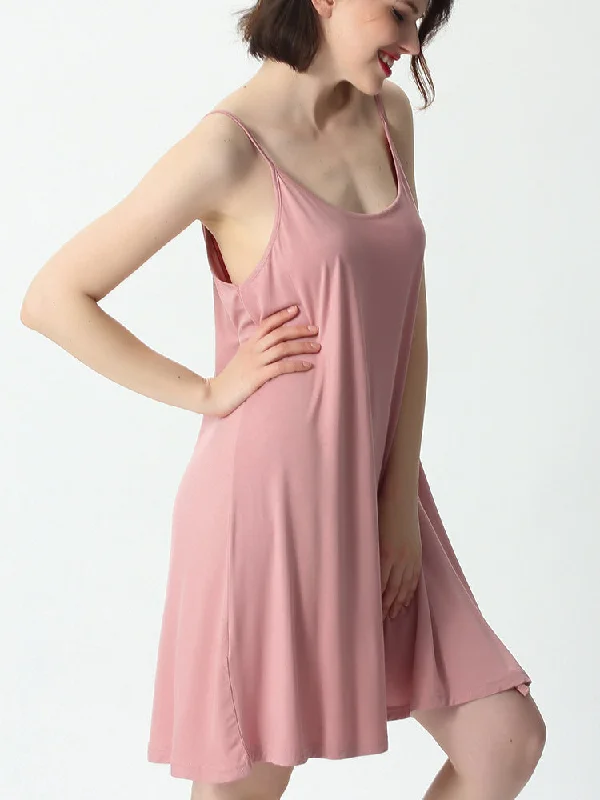 Plus Size Soft Night Dress Cool Sleep Midi Slip Dress