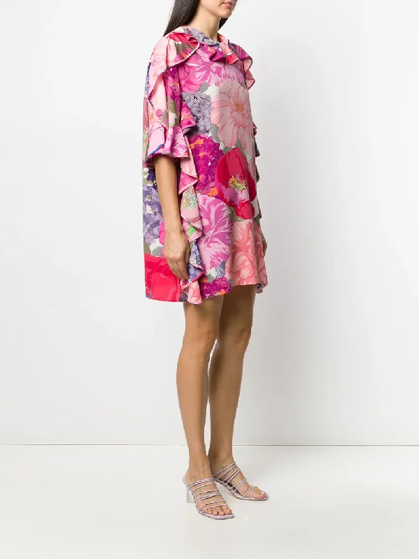 Valentino Garavani Floral Print Ruffled Dress