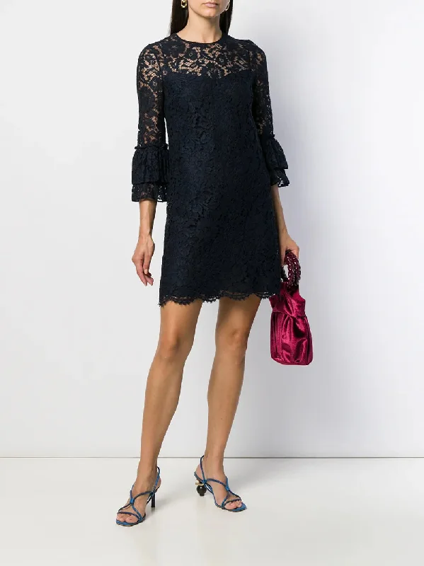 Valentino Garavani Flared Floral Lace Mini Dress