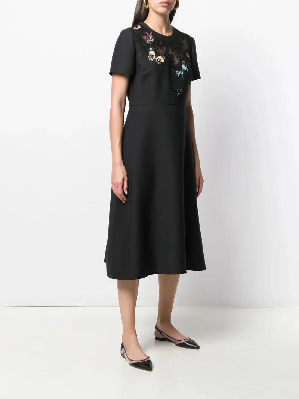 Valentino Garavani Embroidered Crêpe Couture Dress