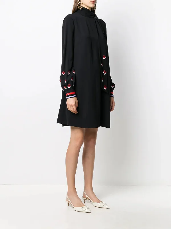 Valentino Garavani Sequin-Detail Long-Sleeve Dress