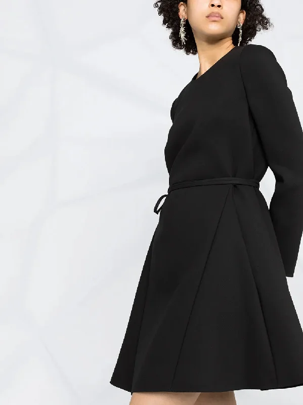 Valentino Garavani Belted Long-Sleeve Dress