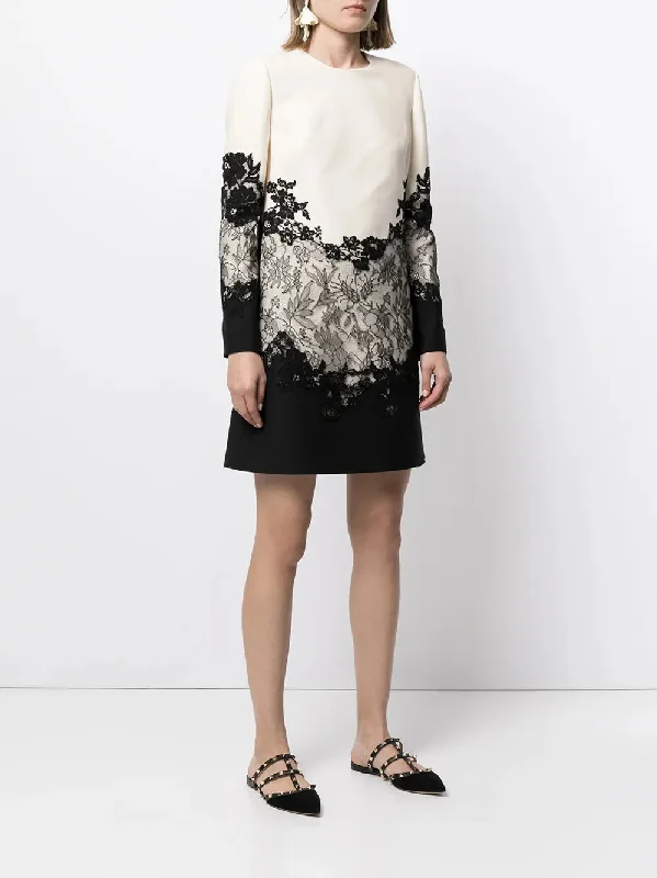 Valentino Garavani Lace-Embellished Shift Dress